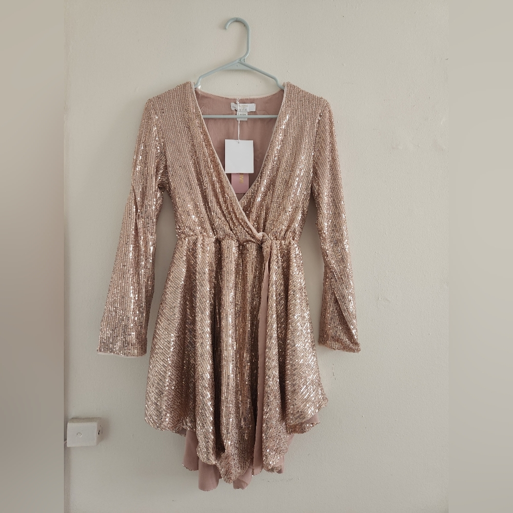 Rose Gold Sequined Dress